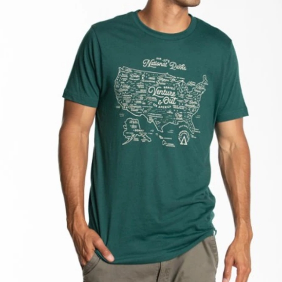🌿 National Park Service Map T-shirt, unisex, size Medium - Picture 2 of 5
